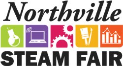 Northville STEAM Fair Logo with Graphic Icons